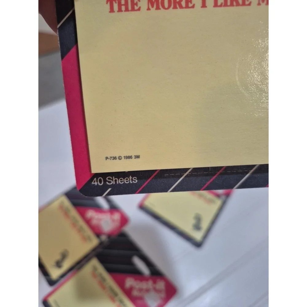 Vintage Lot of 4 1986 3M Post-it Note Pads Funny Dog/Men NOS